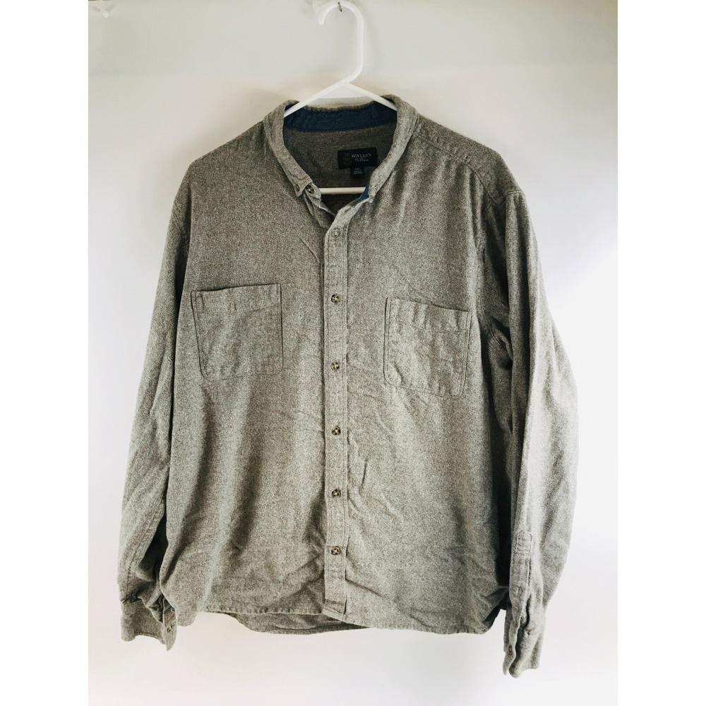Wallin & Bros. Shirt Men's Size 2XL Tan Button Down Long Sleeve Pocket